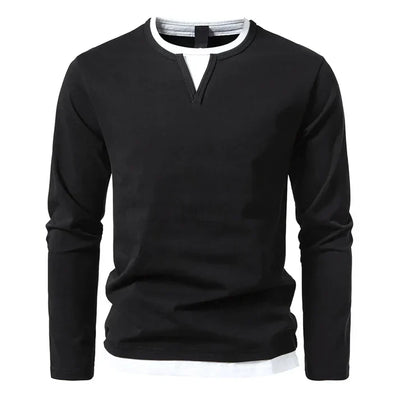 Léonard™ | T-shirt manches longues premium en coton peigné