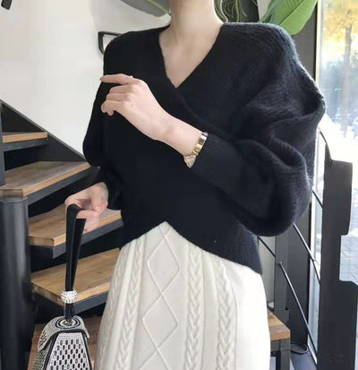 Noëlle™ | Pull en tricot croisé chic