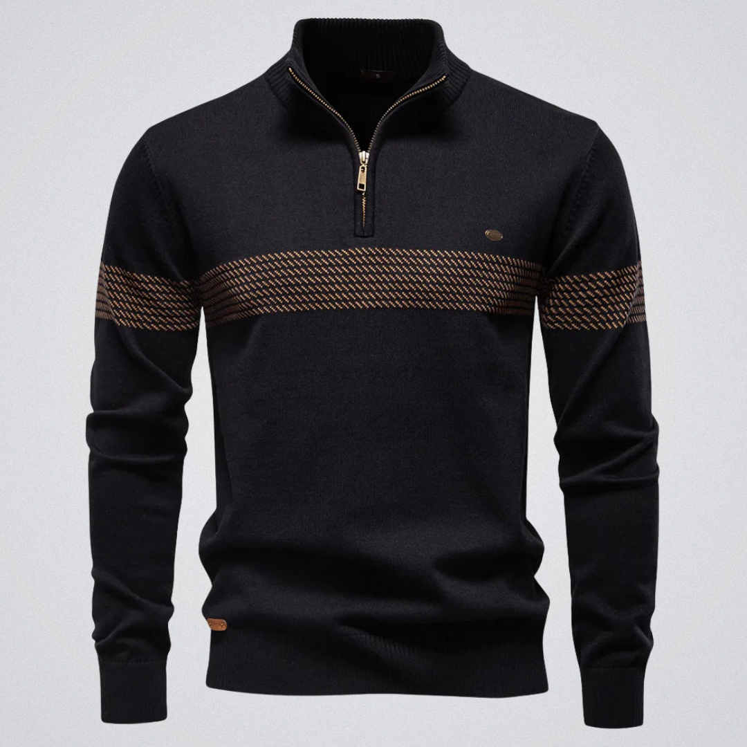 Duard | Pull à col montant zippé – élégance décontractée et chaleur intemporelle
