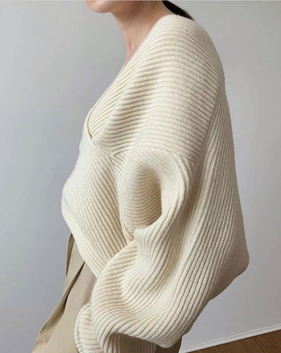 Noëlle™ | Pull en tricot croisé chic