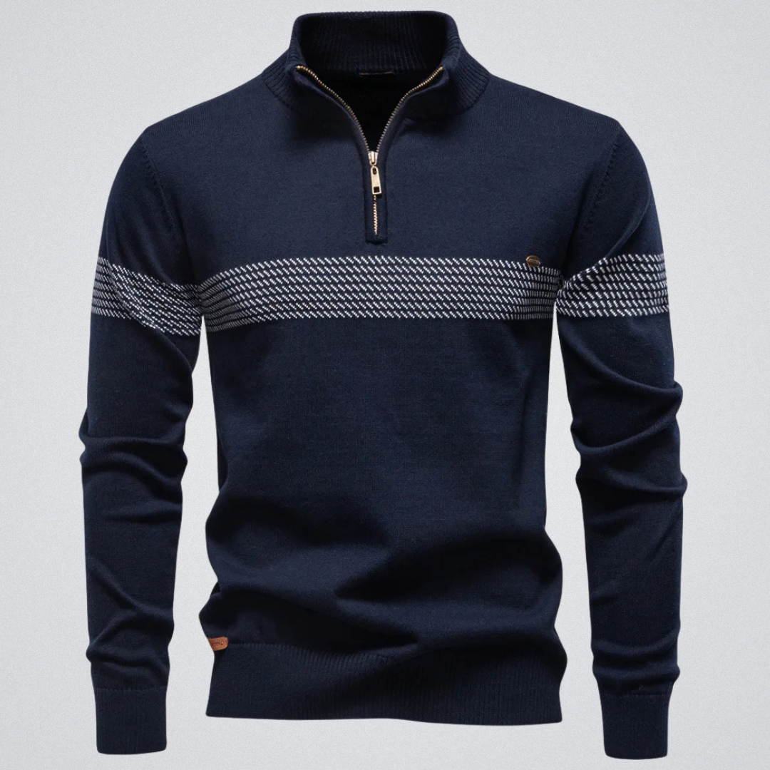 Duard | Pull à col montant zippé – élégance décontractée et chaleur intemporelle