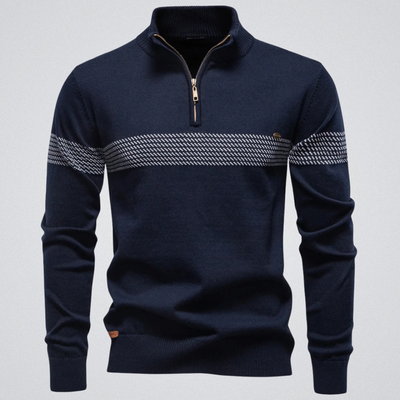 Duard | Pull à col montant zippé – élégance décontractée et chaleur intemporelle