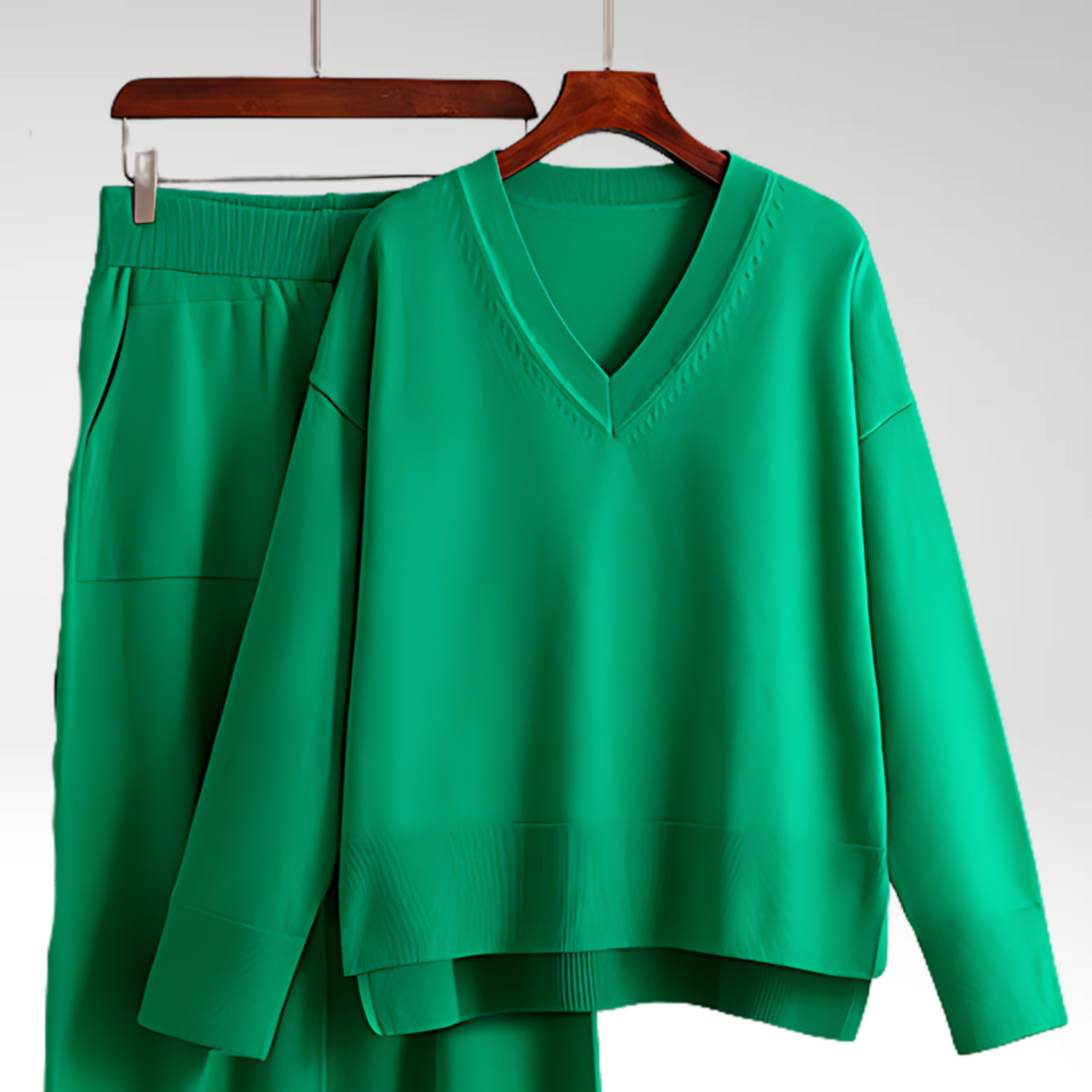 Noëlle™ | Luxe V-Neck Two Piece Set
