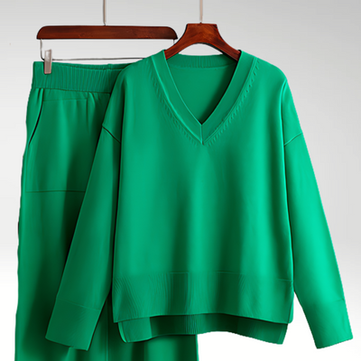 Noëlle™ | Luxe V-Neck Two Piece Set