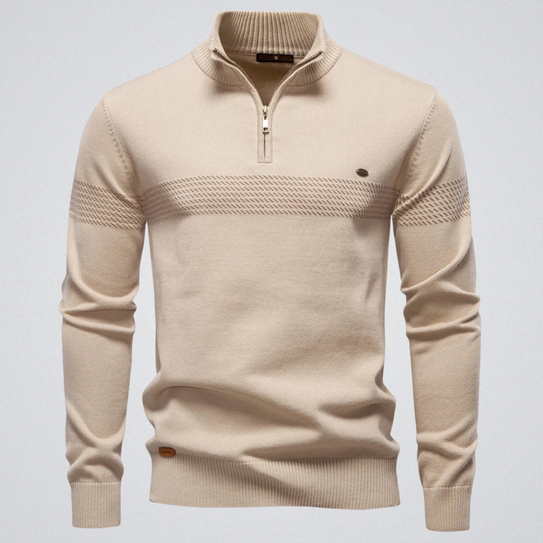 Duard | Pull à col montant zippé – élégance décontractée et chaleur intemporelle