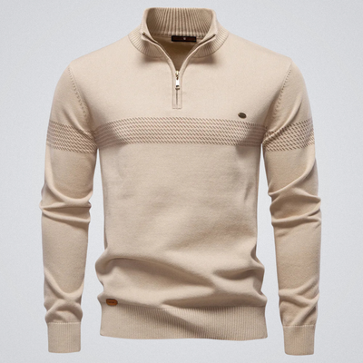 Duard | Pull à col montant zippé – élégance décontractée et chaleur intemporelle
