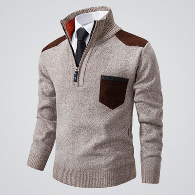 André | Pull zippé col polo – chaleur, élégance et caractère