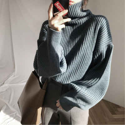 Noëlle™ | Luxe Pull à col roulé et à manches ballon