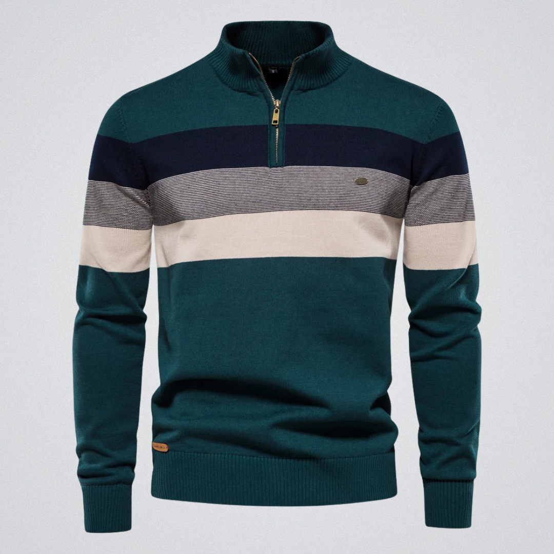 Maurice | Pull col montant zippé – chaleur, élégance et aisance