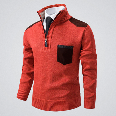 André | Pull zippé col polo – chaleur, élégance et caractère