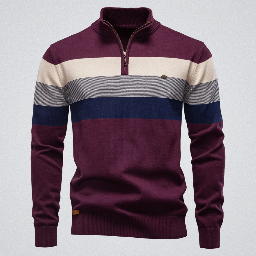 Maurice | Pull col montant zippé – chaleur, élégance et aisance