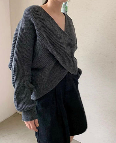 Noëlle™ | Pull en tricot croisé chic