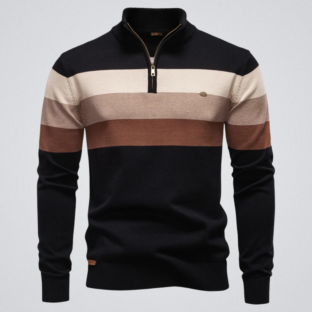 Maurice | Pull col montant zippé – chaleur, élégance et aisance