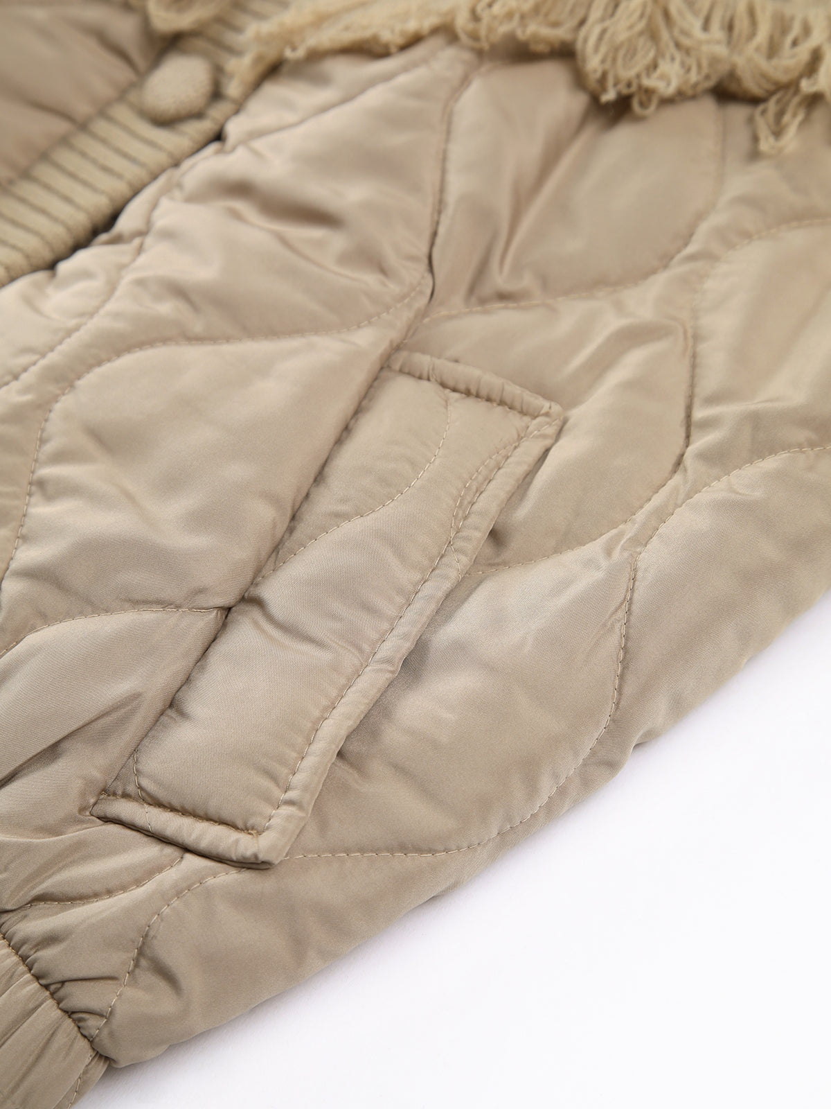 Noëlle™ | Veste matelassée en tricot torsadé patchwork