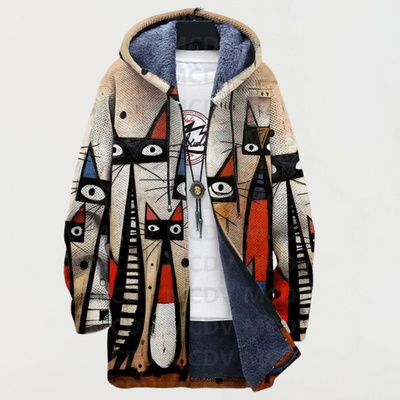 Cleo | Cardigan Abstrait avec Chat