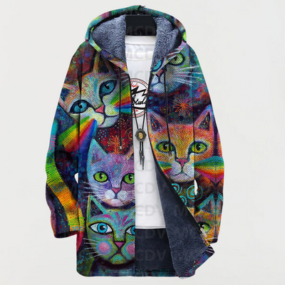 Luna | Cardigan Chat Arc-en-ciel