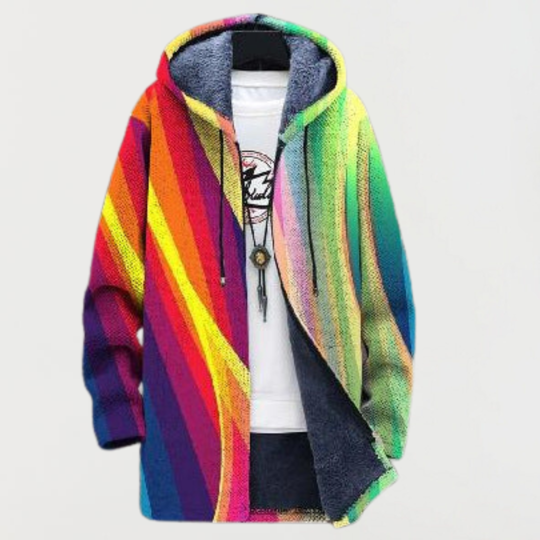 Iris | Cardigan à Rayures Arc-en-Ciel