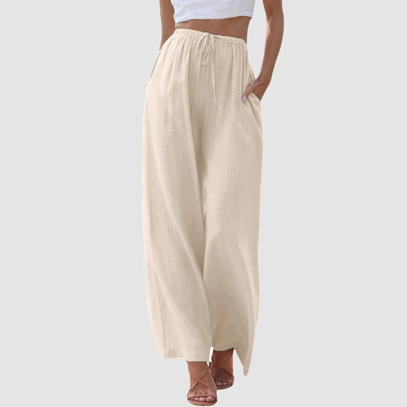 Noëlle™ | Pantalon taille haute à jambes larges