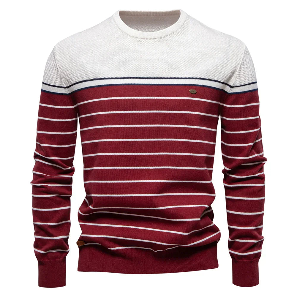 Adrien™ | Pull Rayé Marin