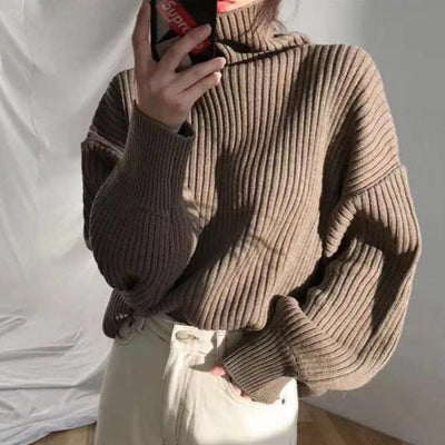Noëlle™ | Luxe Pull à col roulé et à manches ballon