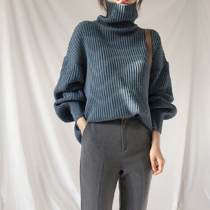 Noëlle™ | Luxe Pull à col roulé et à manches ballon