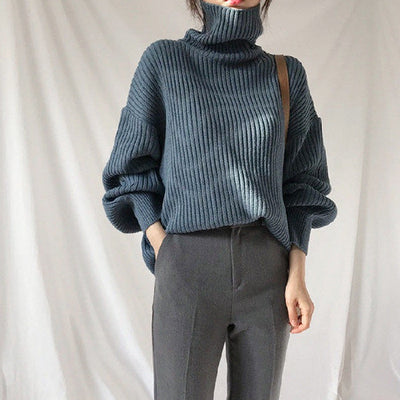 Noëlle™ | Luxe Pull à col roulé et à manches ballon
