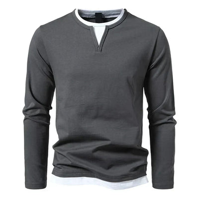 Léonard™ | T-shirt manches longues premium en coton peigné