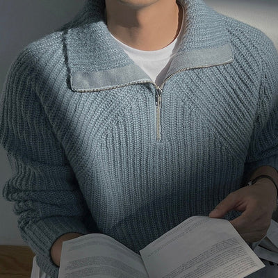 Noëlle™ | Pull Azure à quart de zip